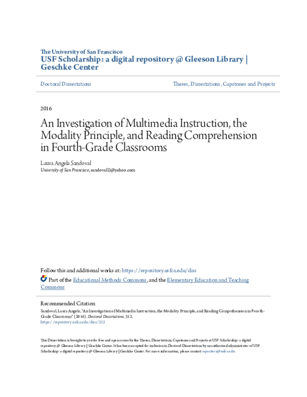 (PDF) An investigation of multimedia instruction, the modality ...