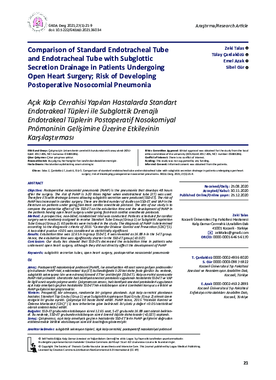 (PDF) Comparison of Standard Endotracheal Tube and Endotracheal Tube ...