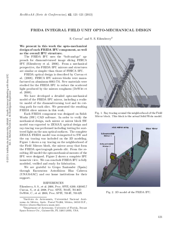 (PDF) Frida integral field unit opto-mechanical design