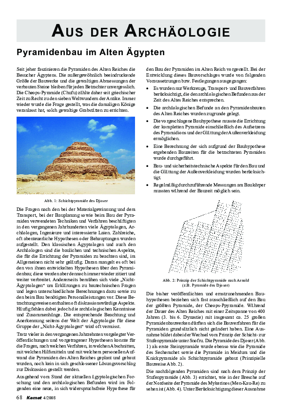 (PDF) Pyramidenbau im Alten Ägypten
