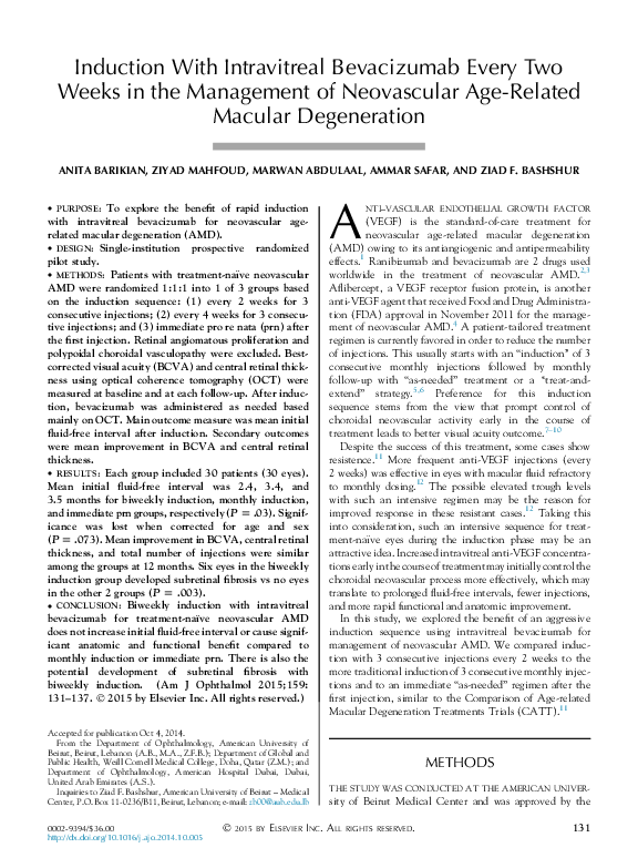 (PDF) Induction with intravitreal bevacizumab every two weeks in the ...