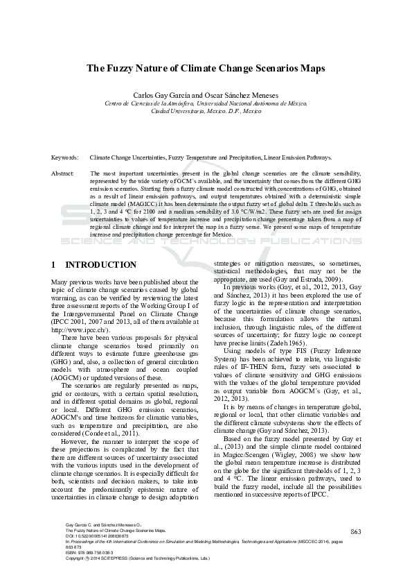 (PDF) The Fuzzy Nature of Climate Change Scenarios Maps