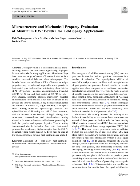 (PDF) Microstructure and Mechanical Property Evaluation of Aluminum ...