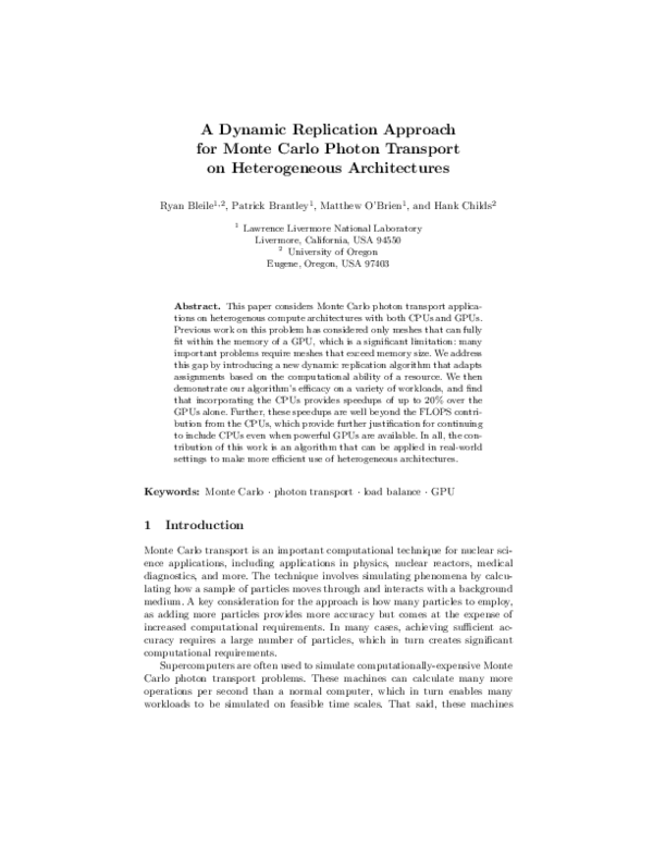 (PDF) A Dynamic Replication Approach for Monte Carlo Photon Transport ...