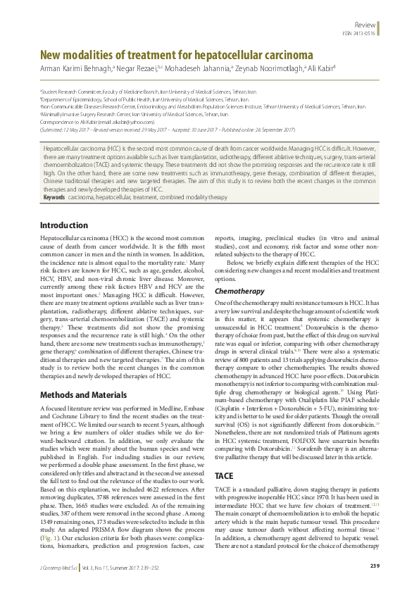 (PDF) New modalities of treatment for hepatocellular carcinoma