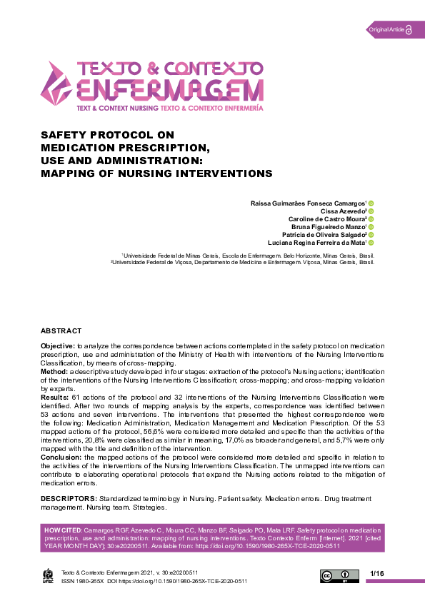 (PDF) Safety Protocol on Medication Prescription, Use and ...