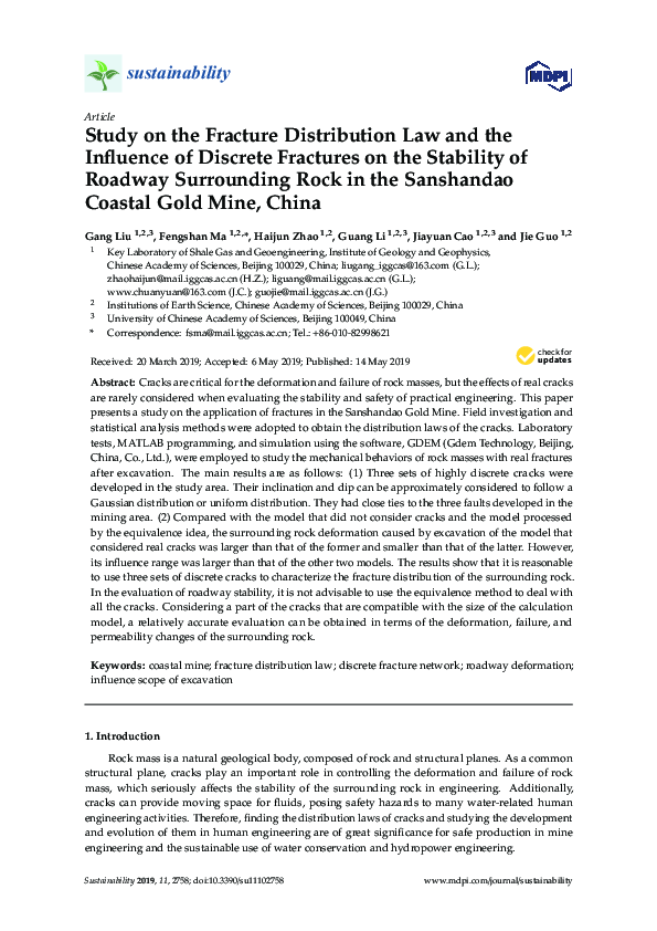 (PDF) Study on the Fracture Distribution Law and the Influence of ...