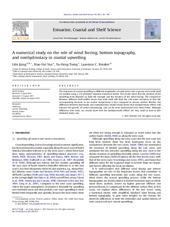 (PDF) A numerical study on the role of wind forcing, bottom topography