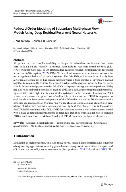 (PDF) Reduced-Order Modeling of Subsurface Multi-phase Flow Models ...