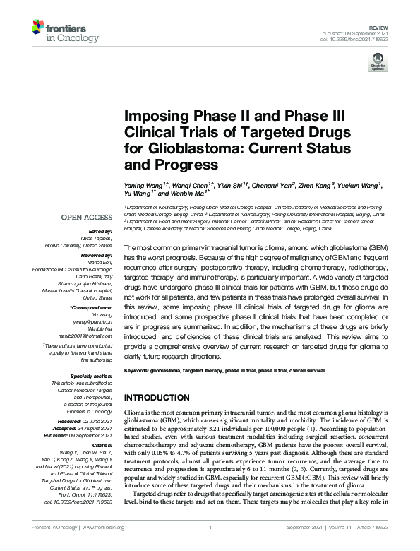 (PDF) Imposing Phase II and Phase III Clinical Trials of Targeted Drugs ...