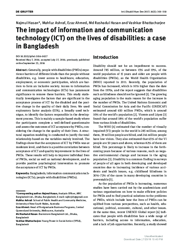 (PDF) The impact of information and communication technology (ICT) on ...