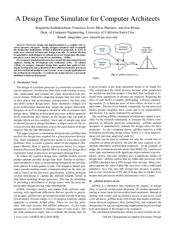 (PDF) A design time simulator for computer architects