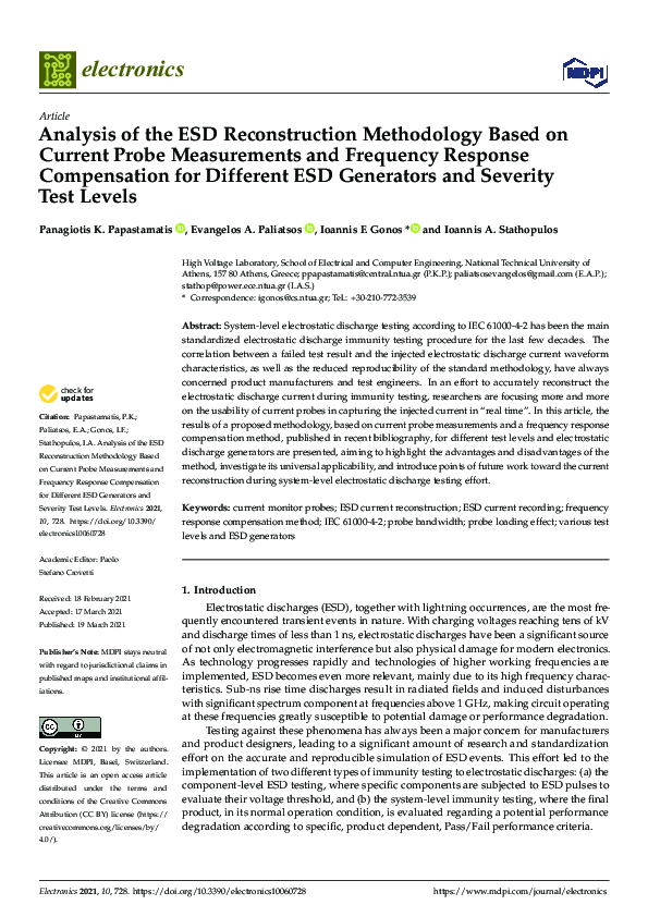 (PDF) Analysis of the ESD Reconstruction Methodology Based on Current ...