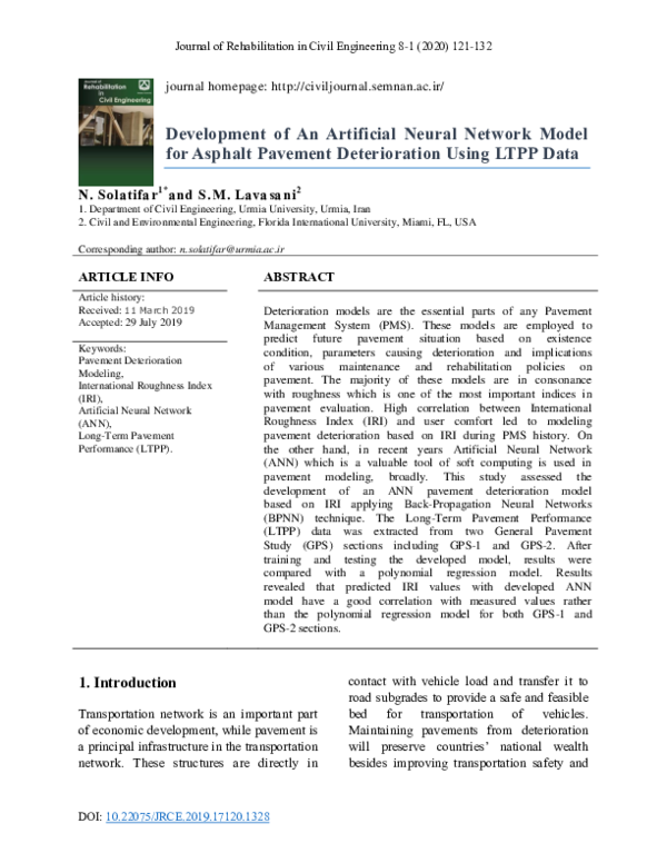 (PDF) Development of An Artificial Neural Network Model for Asphalt ...