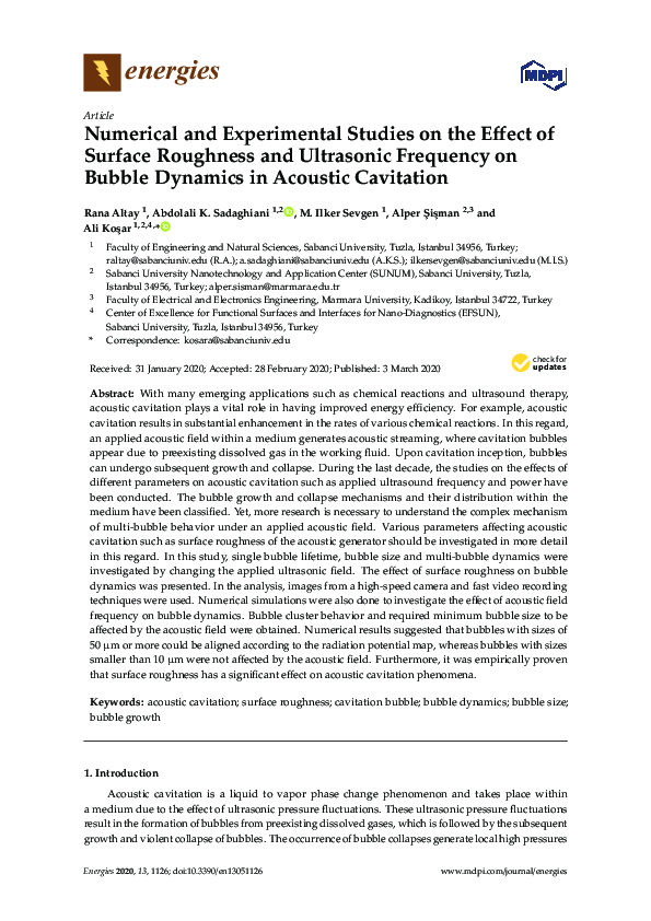 (PDF) Numerical and Experimental Studies on the Effect of Surface ...