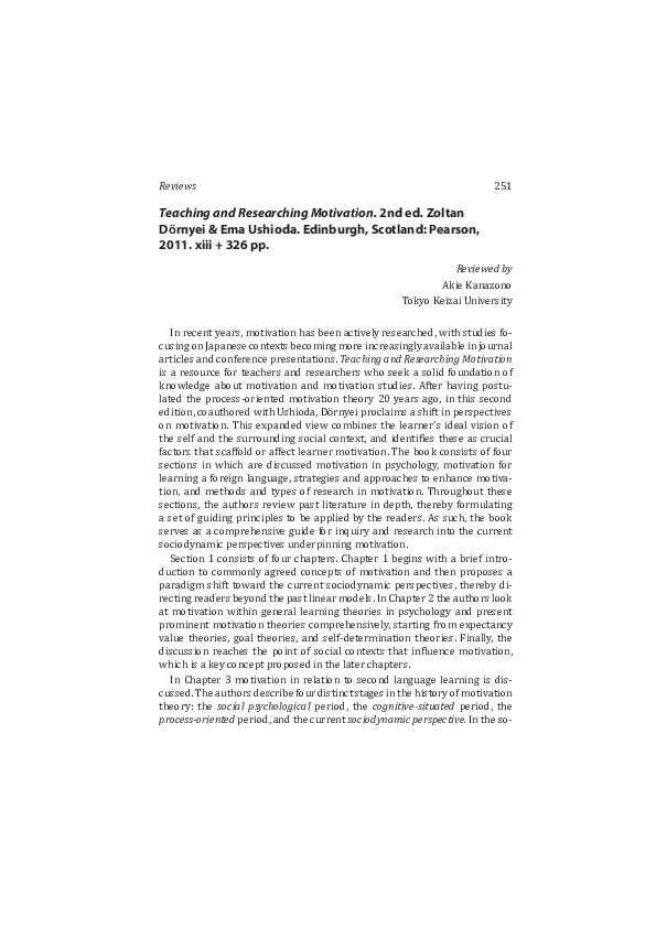  pdf book review teaching and researching motivation
