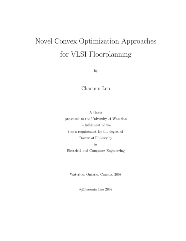 (PDF) Novel convex optimization approaches for VLSI floorplanning
