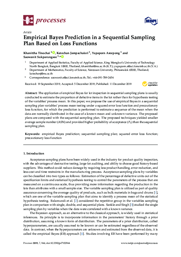 (PDF) Empirical Bayes Prediction in a Sequential Sampling Plan Based on ...
