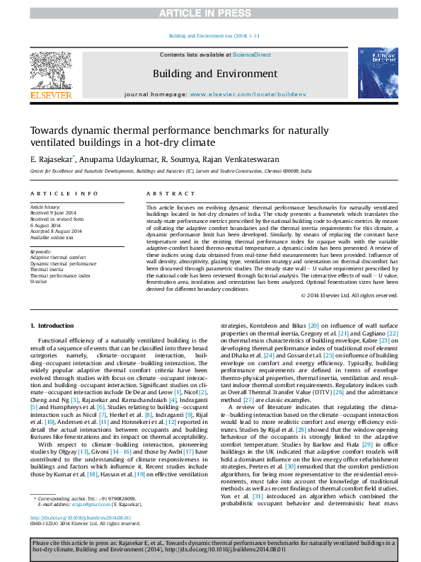 (PDF) Towards dynamic thermal performance benchmarks for naturally ...