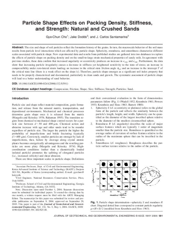 (PDF) Particle Shape Effects on Packing Density, Stiffness, and ...