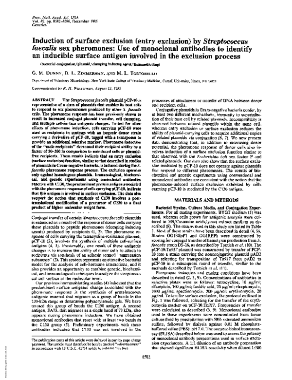 (PDF) Induction of surface exclusion (entry exclusion) by Streptococcus ...
