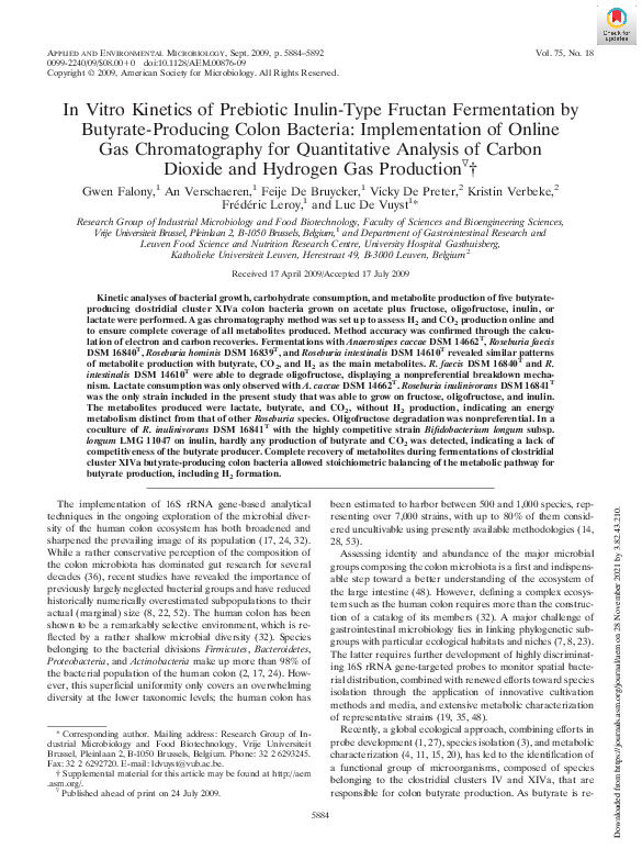 (PDF) In Vitro Kinetics of Prebiotic Inulin-Type Fructan Fermentation ...