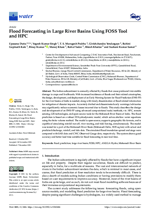 (PDF) Flood Forecasting in Large River Basins Using FOSS Tool and HPC