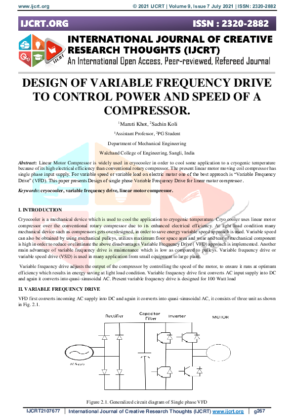 (PDF) Design of Variable Frequency Drive to Control Power and Speed of ...