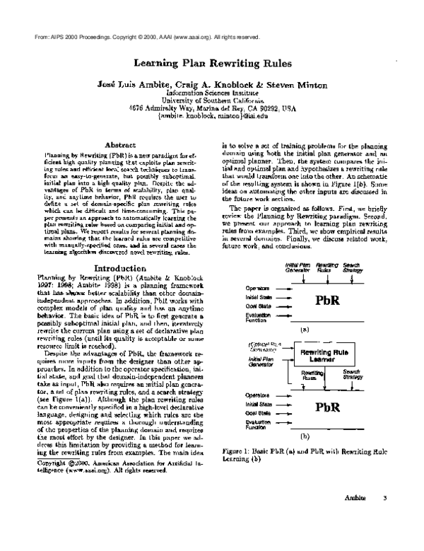 (PDF) Learning plan rewriting rules