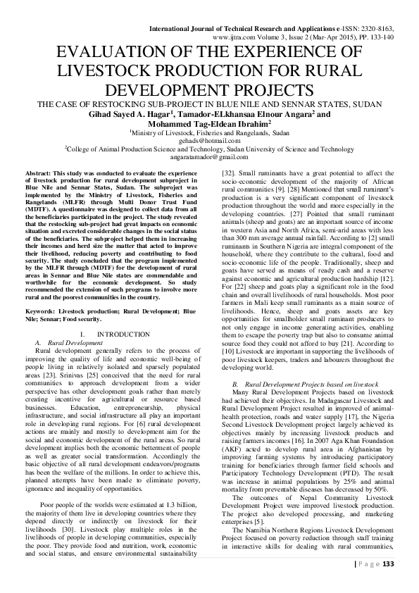 (PDF) Evaluation of the Experience of Livestock Production for Rural ...