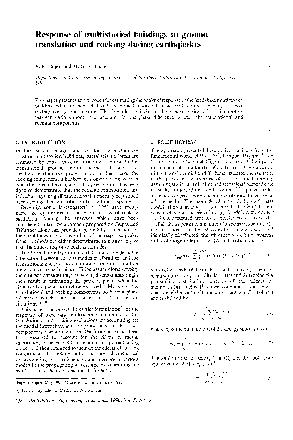 (PDF) Response of multistoried buildings to ground translation and ...