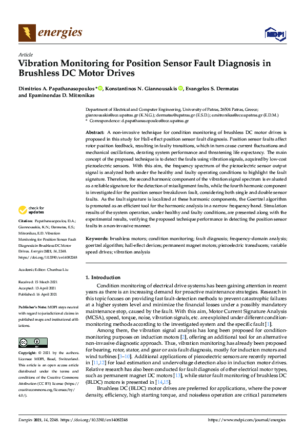(PDF) Vibration Monitoring for Position Sensor Fault Diagnosis in ...