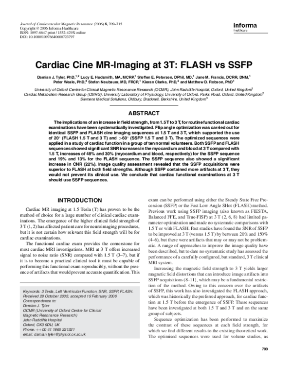 (PDF) Cardiac Cine MR-Imaging at 3T: FLASH vs SSFP