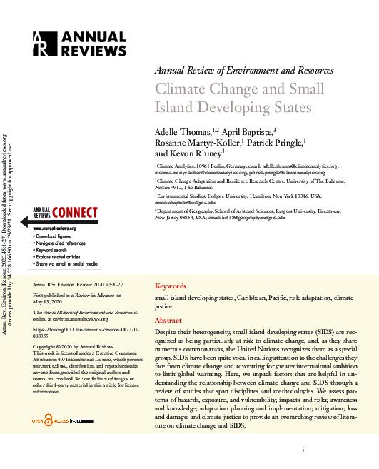 (PDF) Climate Change and Small Island Developing States