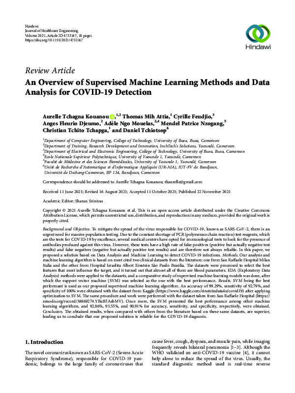 (PDF) An Overview of Supervised Machine Learning Methods and Data ...