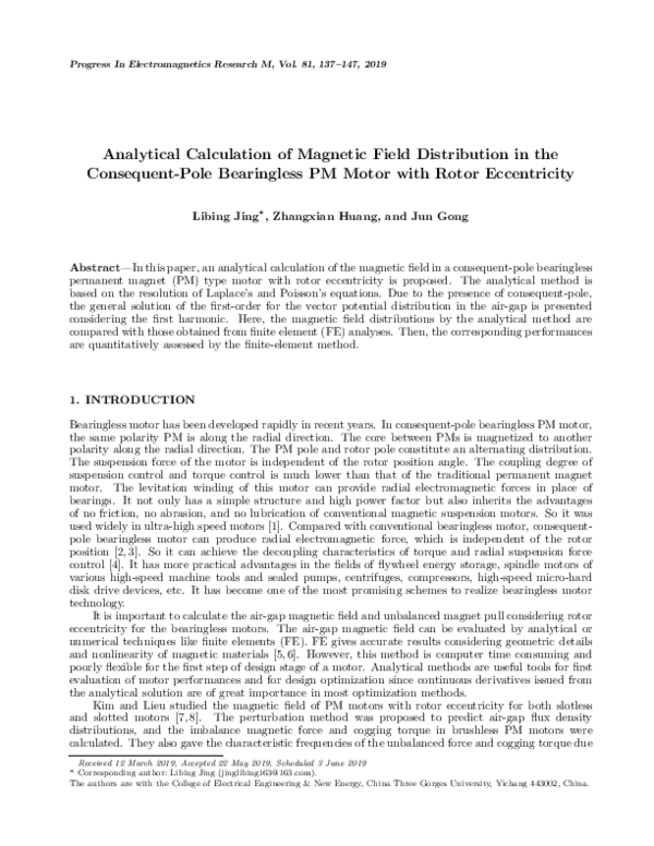 (PDF) Analytical calculation of magnetic field distribution in the ...