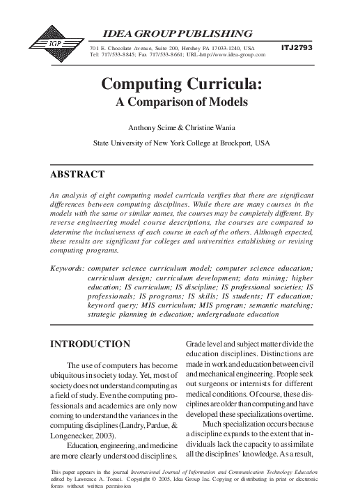 (PDF) A Comparison of Models
