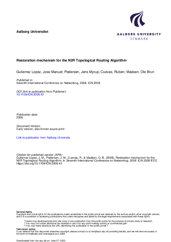 (PDF) Restoration Mechanism for the N2R Topological Routing Algorithm
