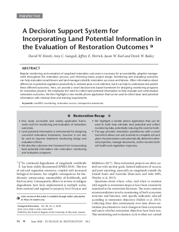 (PDF) A Decision Support System for Incorporating Land Potential ...