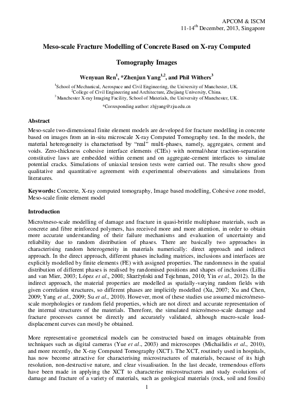 (PDF) Meso-scale Fracture Modelling of Concrete Based on X-ray Computed ...