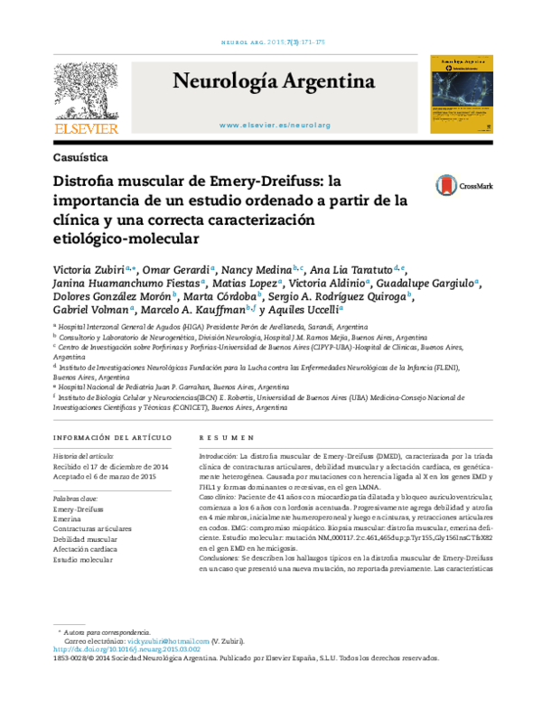 (PDF) Distrofia muscular de Emery-Dreifuss: la importancia de un ...