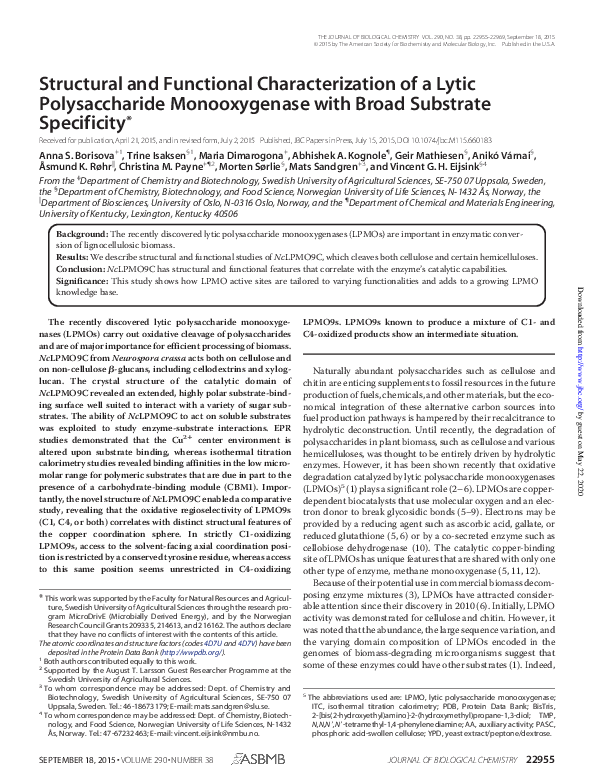 (PDF) Structural and functional characterization of a lytic ...