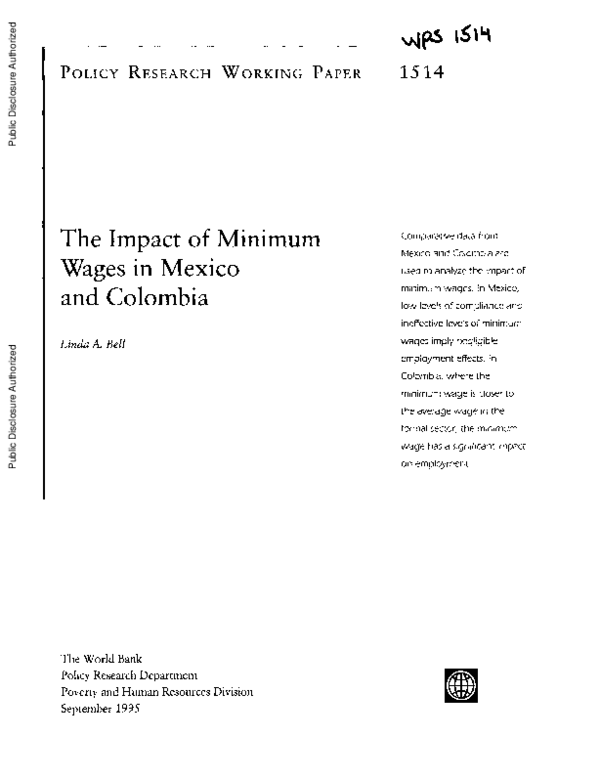 (PDF) The Impact of Minimum Wages in Mexico and Colombia