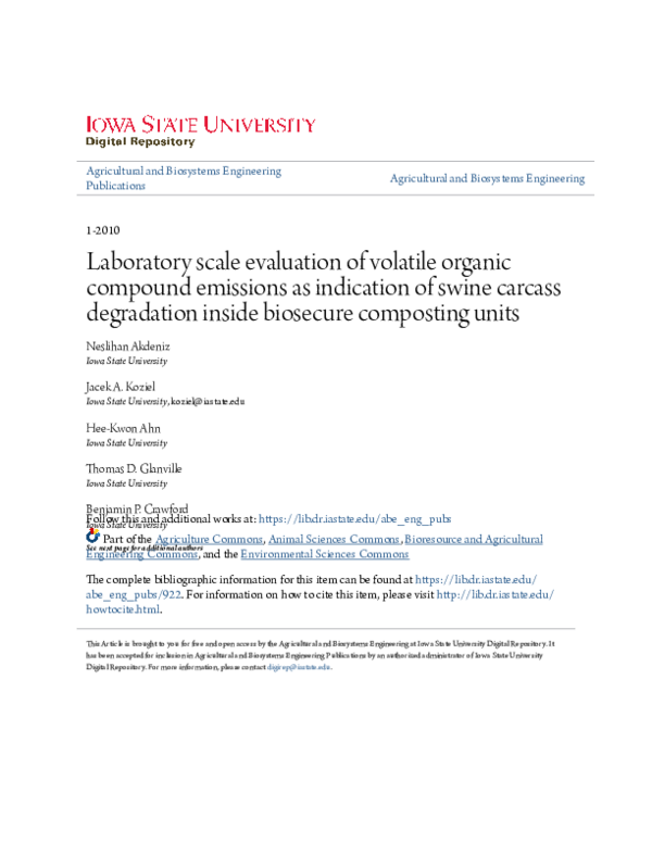 (PDF) Laboratory scale evaluation of volatile organic compound ...