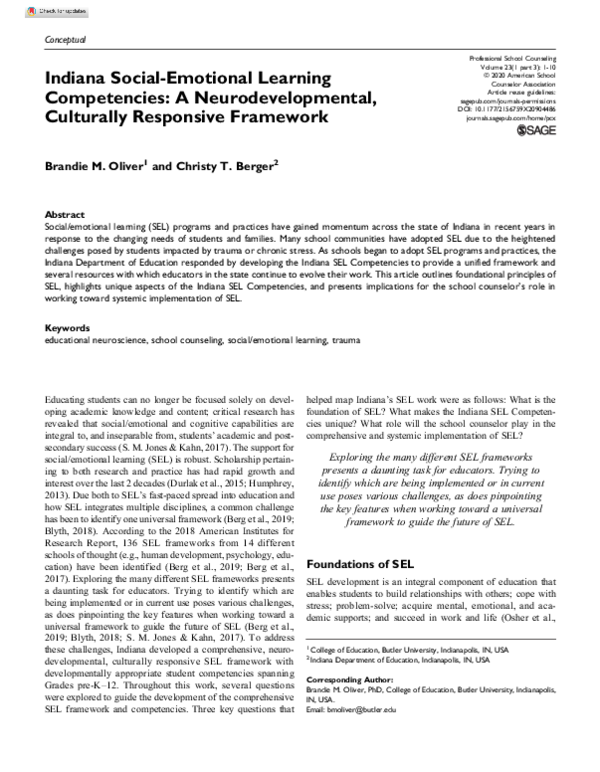  pdf indiana social emotional learning competencies a