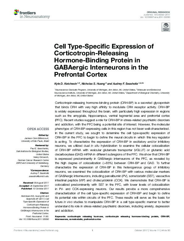(PDF) Cell Type-Specific Expression of Corticotropin-Releasing Hormone ...