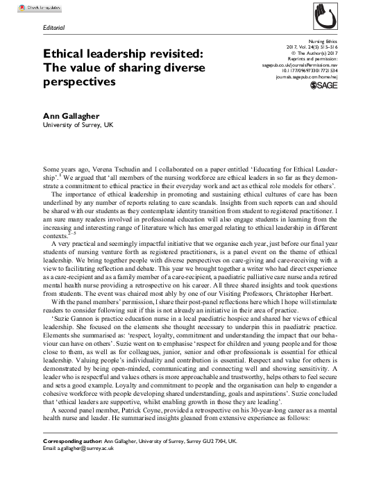 (PDF) Ethical leadership revisited: The value of sharing diverse ...