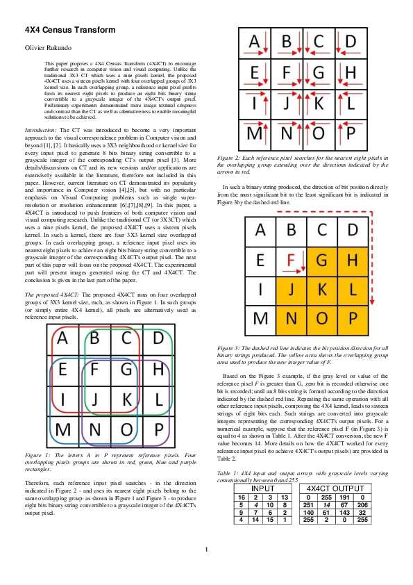 (PDF) 4x4 Census Transform | Olivier Rukundo, Ph.D. - Academia.edu