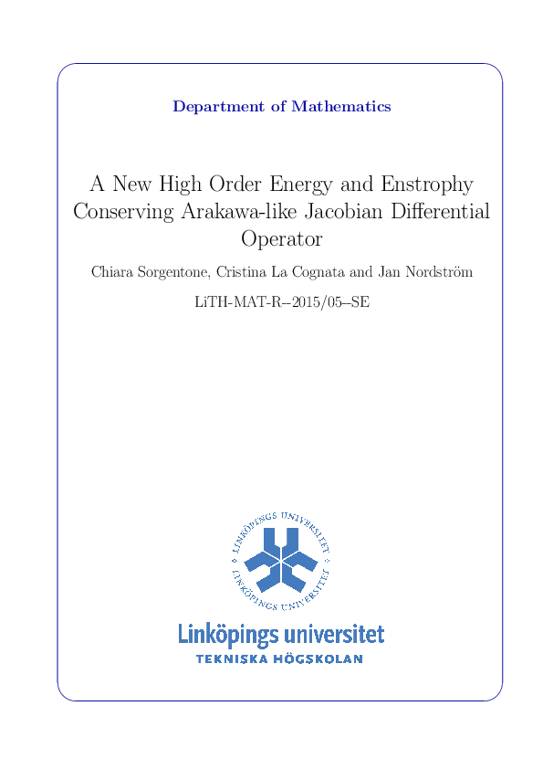 (PDF) A new high order energy and enstrophy conserving Arakawa-like ...