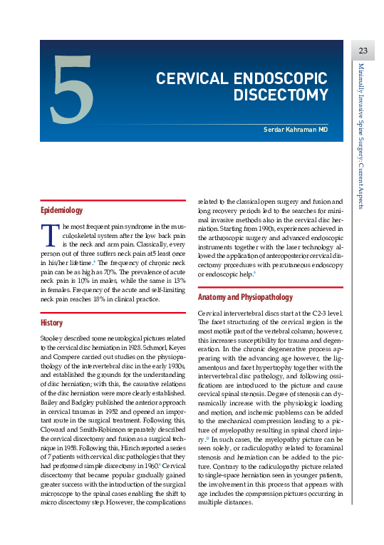 (PDF) Cervical Endoscopic Discectomy